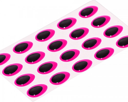 3D Epoxy Teardrop Eyes, Fluo Pink, 7 mm